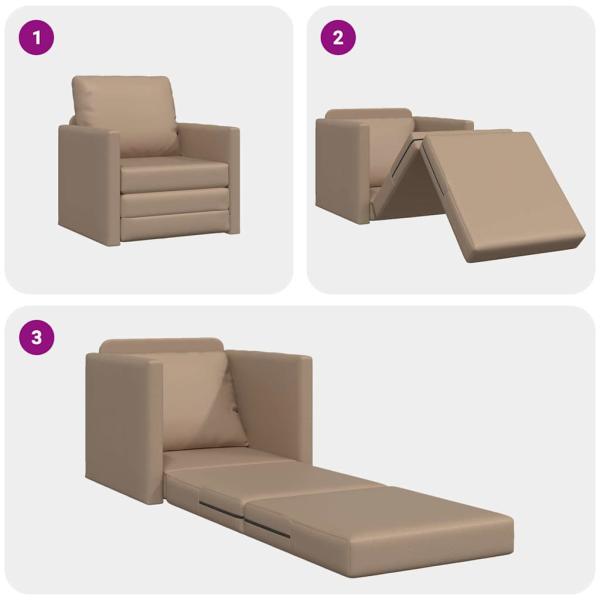 Sofa-Bett 2-in-1 Cappuccino 74x77x81 cm Kunstleder