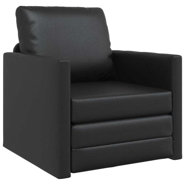 Futon Sofa Bett 2-in-1 Schwarz 74x77x81 cm Kunstleder