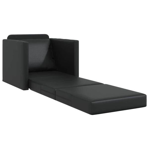 Futon Sofa Bett 2-in-1 Schwarz 74x77x81 cm Kunstleder