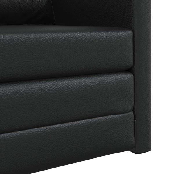 Futon Sofa Bett 2-in-1 Schwarz 74x77x81 cm Kunstleder