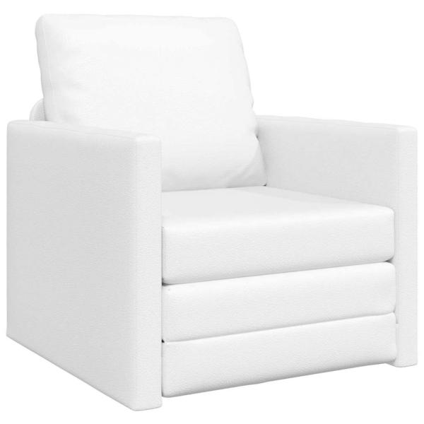 Boden-Sofa-Bett 2-in-1 Weiß 74x77x81 cm Kunstleder