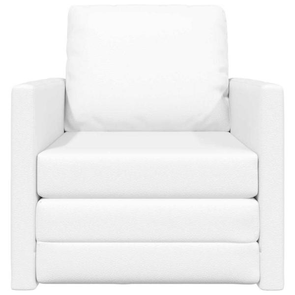 Boden-Sofa-Bett 2-in-1 Weiß 74x77x81 cm Kunstleder