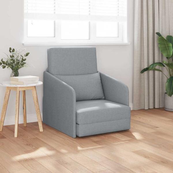 ARDEBO.de - Fußboden Schlafsofa 2-in-1 Hellgrau 65x80x83 cm Stoff