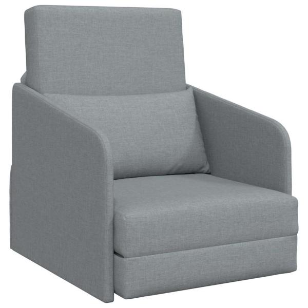 ARDEBO.de - Fußboden Schlafsofa 2-in-1 Hellgrau 65x80x83 cm Stoff