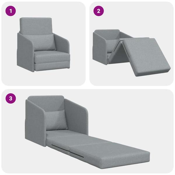 Fußboden Schlafsofa 2-in-1 Hellgrau 65x80x83 cm Stoff