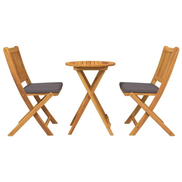 3-teiliges Garten Bistro Set - solides Akazienholz