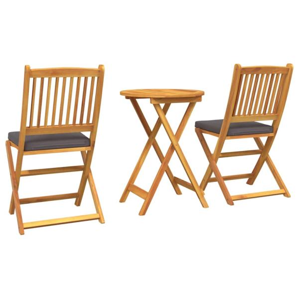 3-teiliges Garten Bistro Set - solides Akazienholz