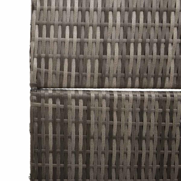 Raumteiler 3 Panels Faltbar Grau 147x180 cm Poly Rattan