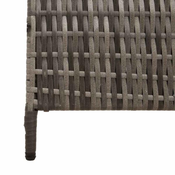 Raumteiler 3 Panels Faltbar Grau 147x180 cm Poly Rattan