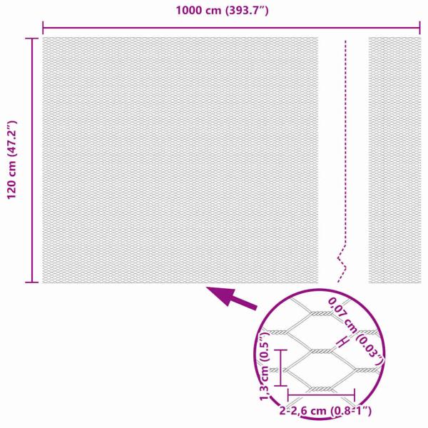 Hexagonzaun Grau 1.2x10 m Stahl
