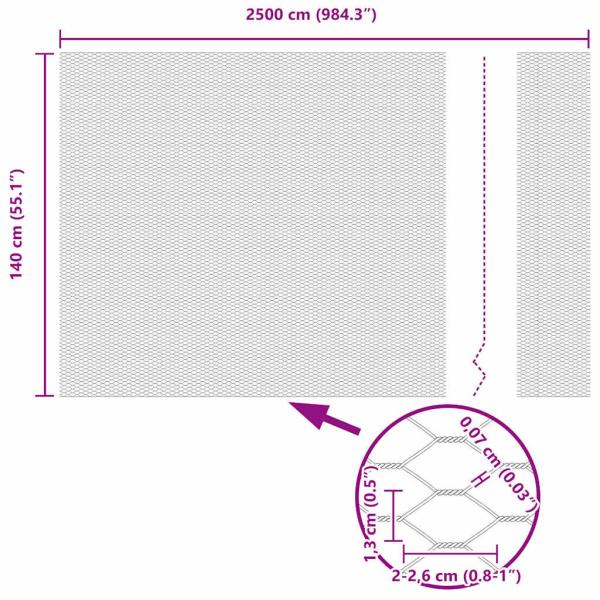 Sechseckzaun Grau 1.4x25 m Stahl