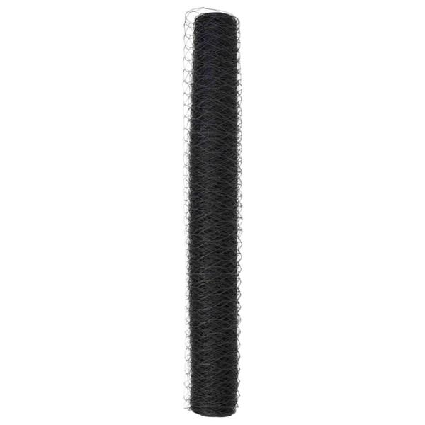 Hexagonzaun Grau 1x50 m Stahl