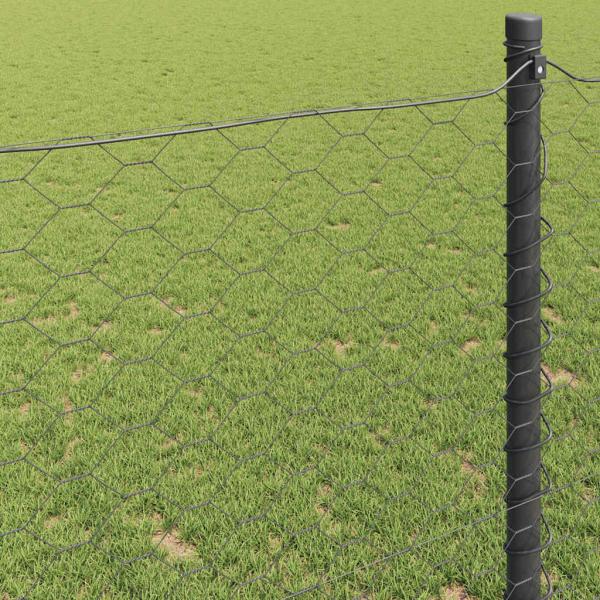 Sechseckzaun Grau 1.5x100 m Stahl
