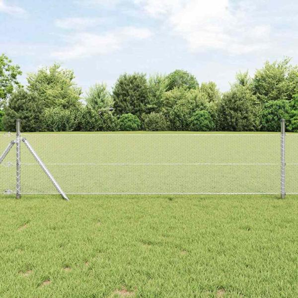 ARDEBO.de - Schweißgitterzaun 0,8 x 25 m Verzinkter Stahl Silber