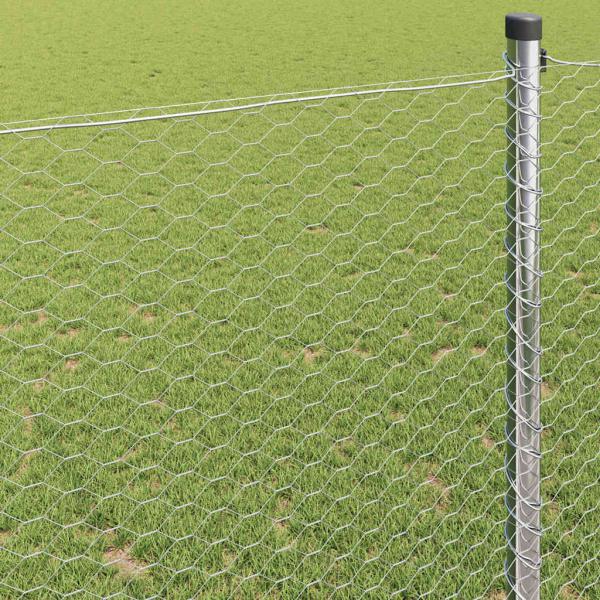 Schweißgitterzaun 0,8 x 25 m Verzinkter Stahl Silber