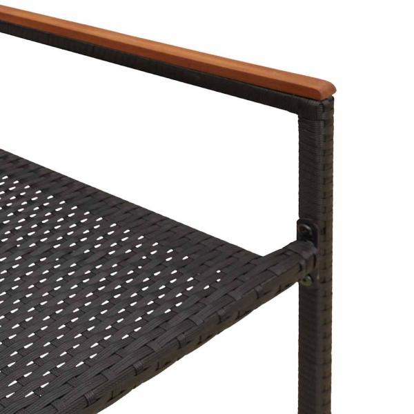 Stapelbare Gartenstühle mit Kissen - 2-Teiliges Set in Schwarz Poly Rattan