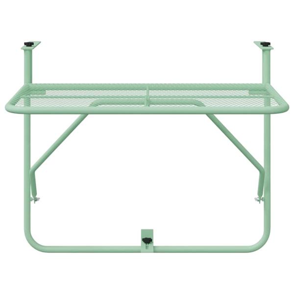 Faltbarer Hängender Balkontisch - Mintgrün, 60x40 cm, Stahl