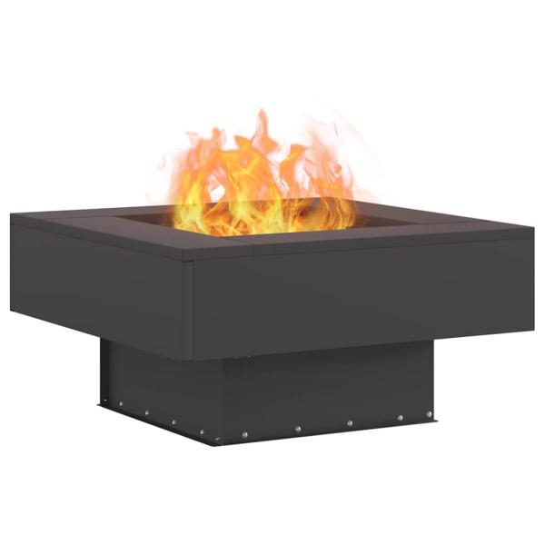 Feuerstelle Quadrat Schwarz 60x60x30 cm Stahl