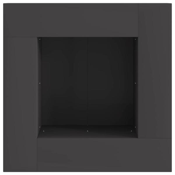 Feuerstelle Quadrat Schwarz 60x60x30 cm Stahl