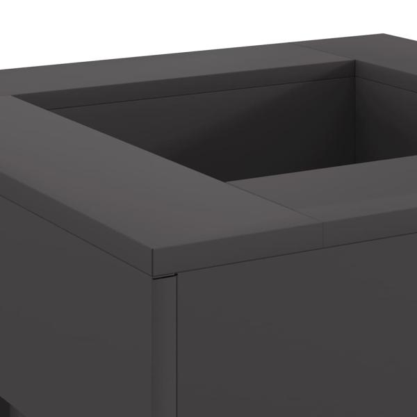 Feuerstelle Quadrat Schwarz 60x60x30 cm Stahl