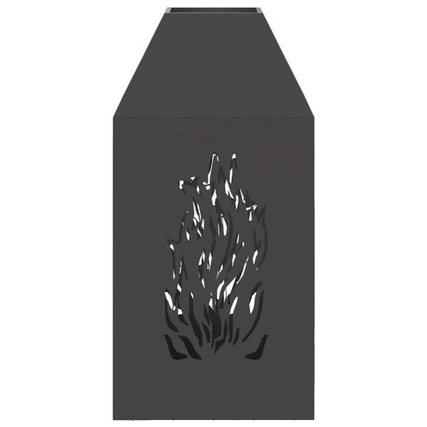 Feuerstelle Schwarz 50x50x100 cm Stahl