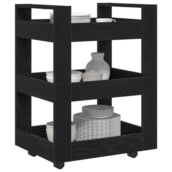 Küchenwagen Schwarze Eiche 60x45x80 cm Holzwerkstoff