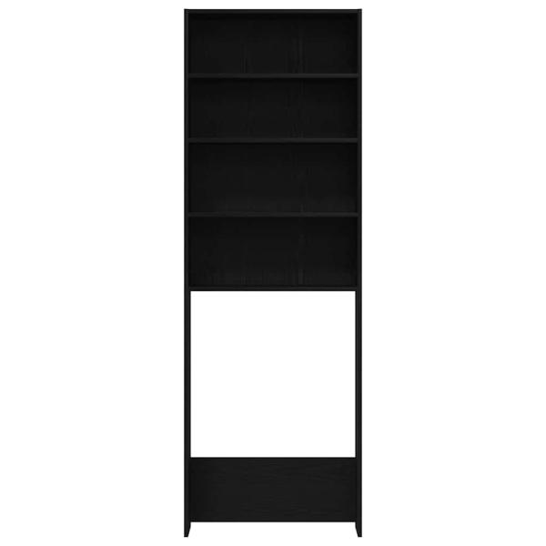 Waschmaschinen-Schrank Schwarz-Eiche 64x24x190 cm MDF