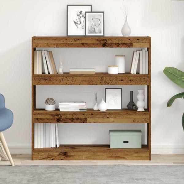 ARDEBO.de - Bücherregal/Raumteiler - Rustikales Holz - 100x30x103cm - Holzwerkstoff