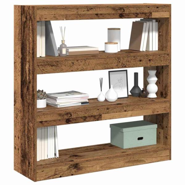 Bücherregal/Raumteiler - Rustikales Holz - 100x30x103cm - Holzwerkstoff