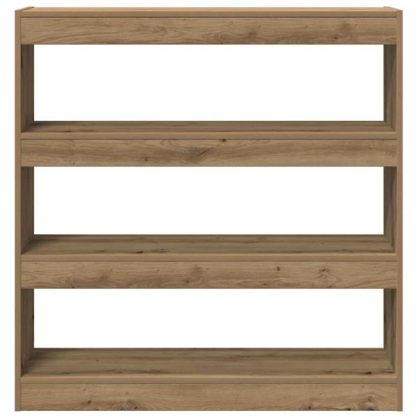 Bücherregal/Raumteiler in handwerklicher Eiche - 100x30x103cm, aus Holzwerkstoff