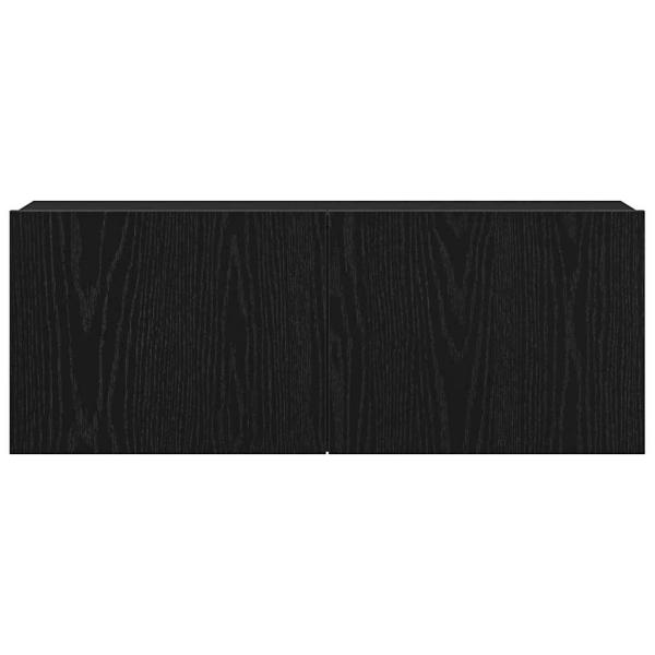 TV-Wandschränke (Set mit 2) - Schwarze Eiche, 80x30x30 cm, aus Holzwerkstoff