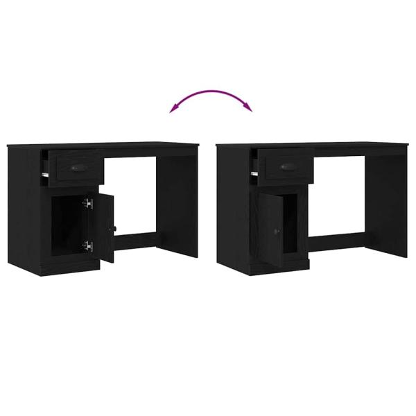 Schreibtisch mit Stauraum Schwarze Eiche 50x115x75 cm Spanplatte