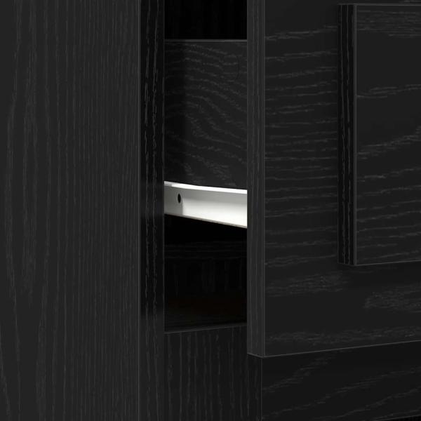 Schreibtisch mit Stauraum Schwarze Eiche 50x115x75 cm Spanplatte