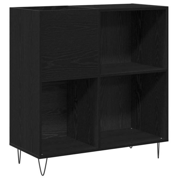 Record Cabinet Schwarz Eiche 84,5x38x90 cm Holzwerkstoff