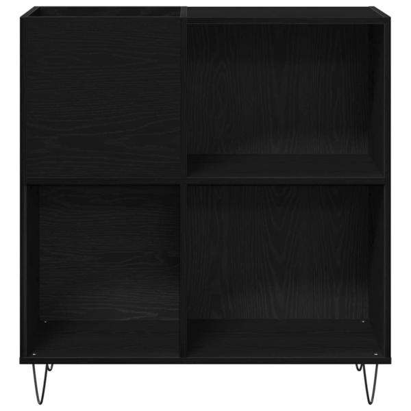 Record Cabinet Schwarz Eiche 84,5x38x90 cm Holzwerkstoff