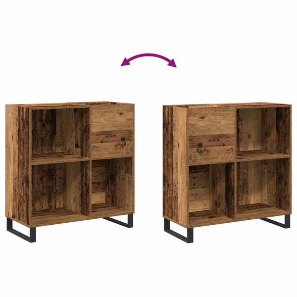 Plattenschrank Altes Holz 84.5x38x90 cm Holzwerkstoff