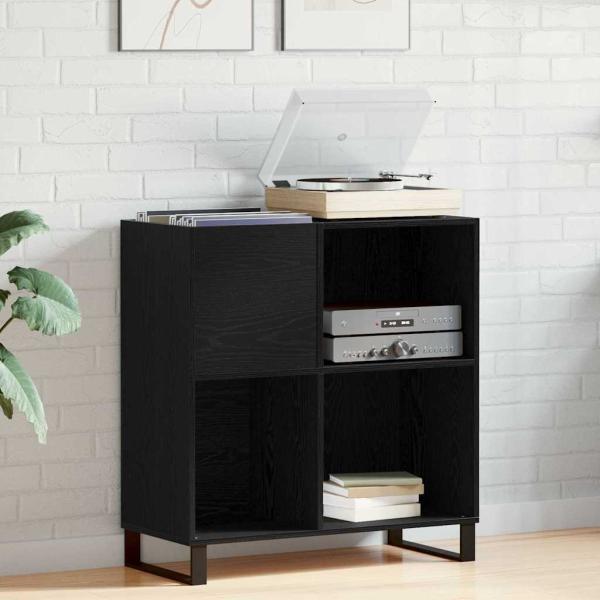 ARDEBO.de - Aufbewahrungsschrank Schwarz Eiche 84,5x38x90 cm Holzwerkstoff