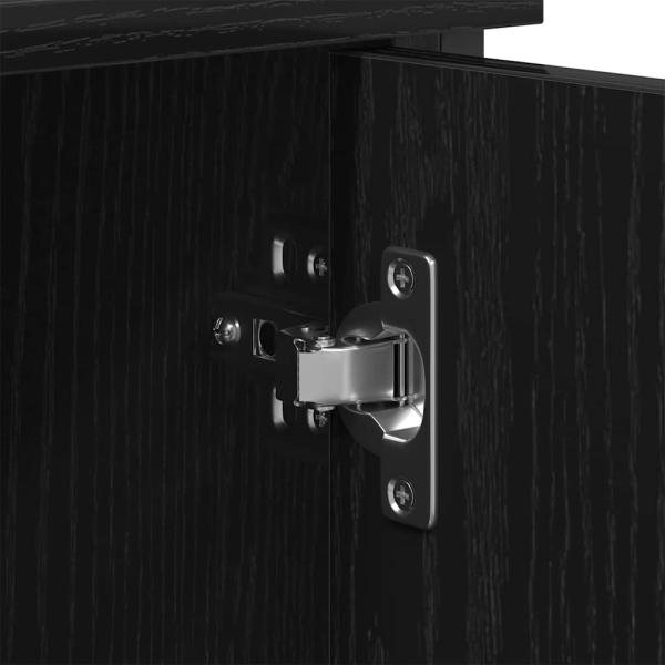 Fernsehcabinet Schwarzes Eichenholz 101x35x65 cm Holzwerkstoff und Stahl