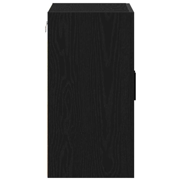 Wandschrank schwarzes Eichenholz 60x31x60 cm Holzwerkstoff