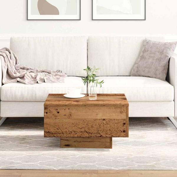 Couchtisch, Alter Holz, 55x55x31 cm, Hergestelltes Holz
