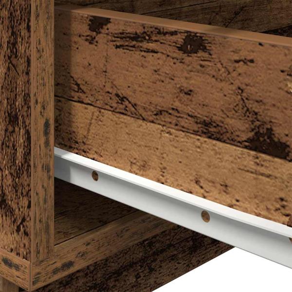 Nachttisch mit LED-Lichtern Altholz 70 x 36 x 40,5 cm