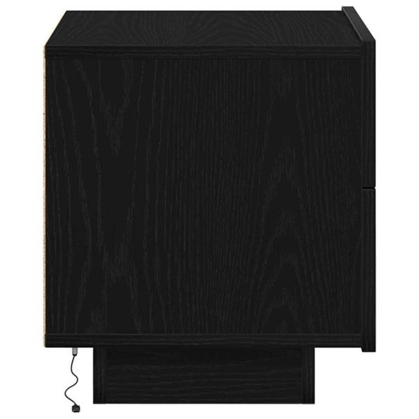 Nachttisch mit LED-Lichtern Schwarz Eiche 70 x 36 x 40,5 cm