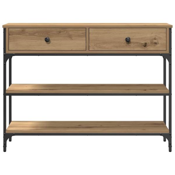 Konsolentisch Eichenholz 100x25x75 cm Holzwerkstoff & Stahl