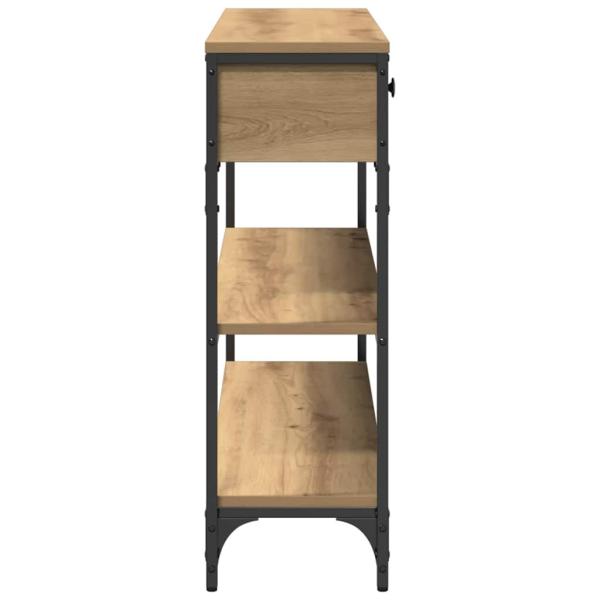 Konsolentisch Eichenholz 100x25x75 cm Holzwerkstoff & Stahl