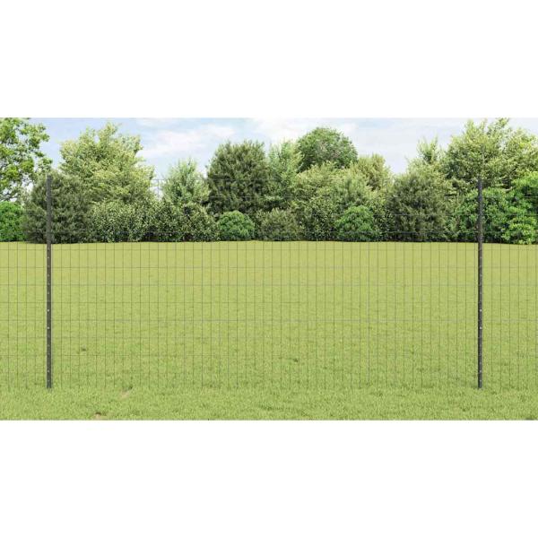 Euro Zaun mit 10 U-Posten Grau 1,2x10 m Stahl
