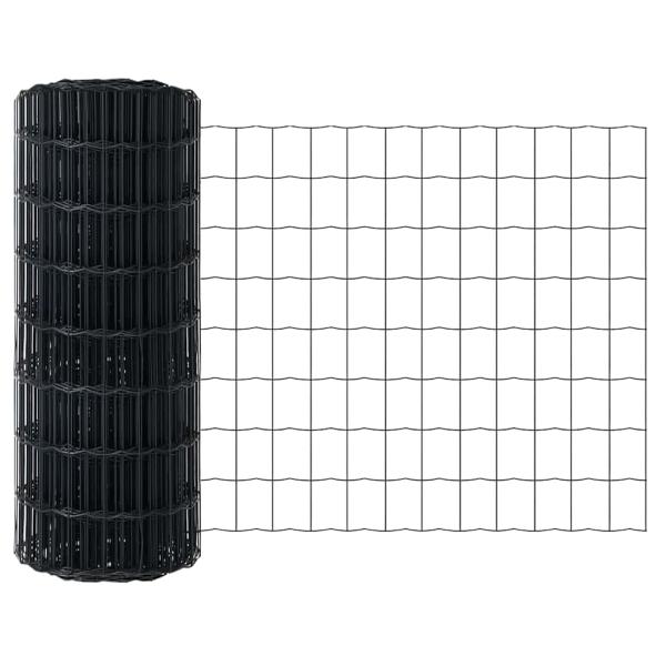 Euro Zaun mit 5 U-Posten Grau 0,6x10 m Stahl