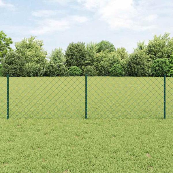 ARDEBO.de - Drahtzaun mit 22 U-Pfosten Grün 0.6x25 m Stahl