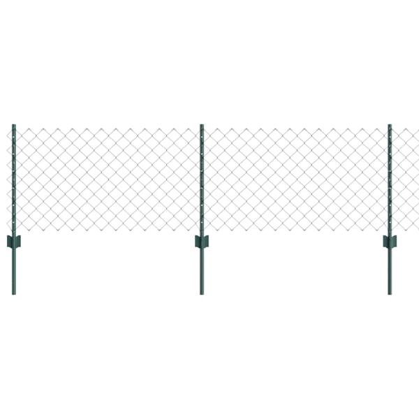 Drahtzaun mit 22 U-Pfosten Grün 0.6x25 m Stahl