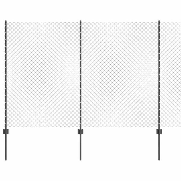Drahtzaun mit 20 U-Posts grau 1,6x10 m Stahl