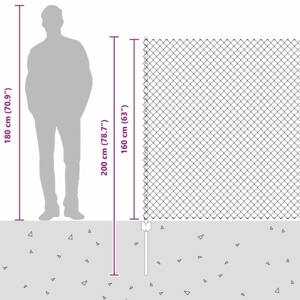 Drahtzaun mit 20 U-Posts grau 1,6x10 m Stahl